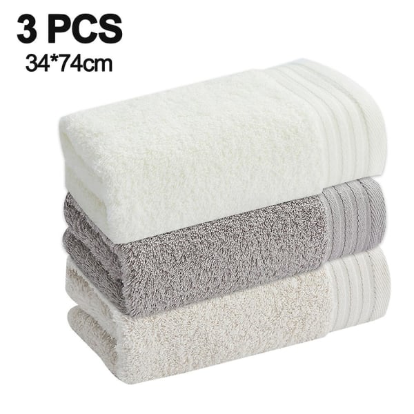 Set med 3 handdukar 13,3" X 29,5" färg: mörkgrå | Ren bomull | maskintvättbar hög absorptionsförmåga Combination 3