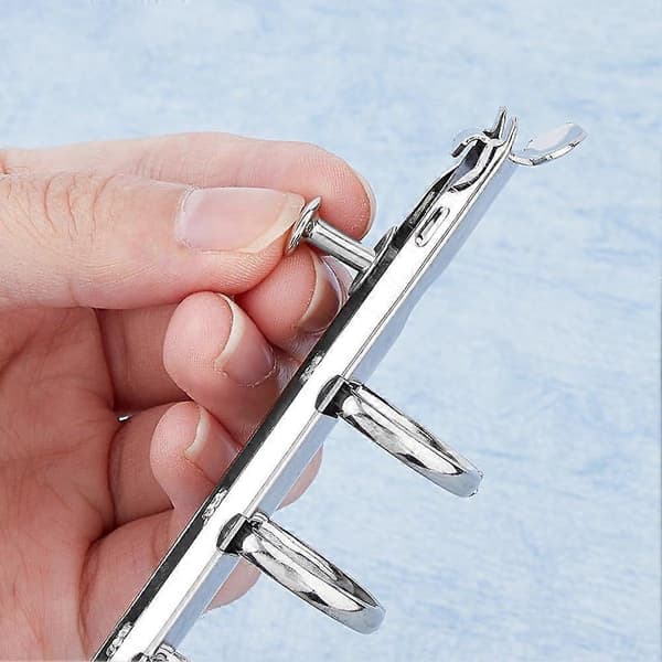 4 stk. 6-hullers ringbindsmekanisme udskiftningssæt A5 notesbogs mekanisme udskiftning metalclips ringbind med skruer møtrikker indvendig diameter: 21 mm