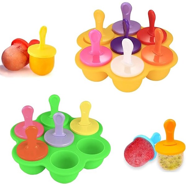 Glasforme silikone, 2 stk. glasforme ispinde silikone, silikone mini isforme, isforme isforme isforme (Tilfældig farve)