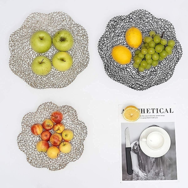 Dekorativa skålar för heminredning och mittpunkter - Guldgrönsak Fruktskål för köksdisk, bordsdekorationer för matsal och vardagsrum D