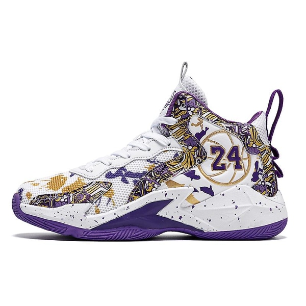 Herre Basketballsko Lett Pustende Gåsko Atletiske Motesneakers 3D8909 WhitePurple EU 36
