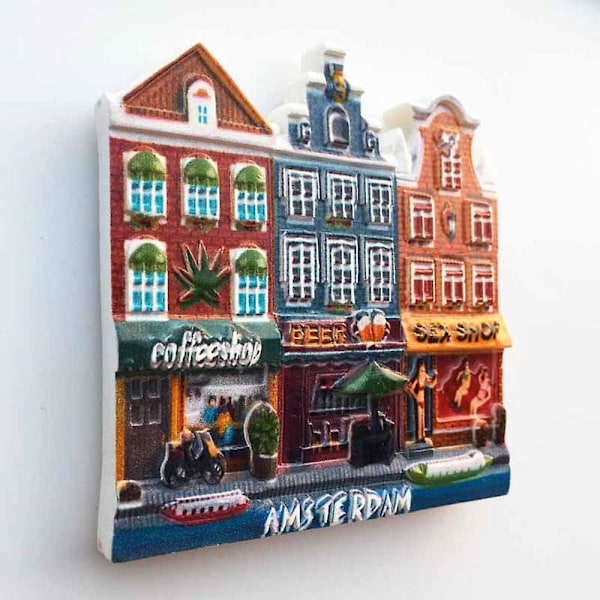 3D Amsterdam Holland Jääkaappimagneetti - Matkamuistokokoelma - Koti- ja keittiösisustus - Amsterdam Alankomaat Magneettitarra
