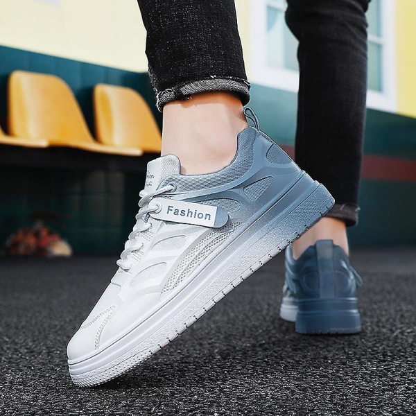 Herr Casual Skor Halkskydd Andas Platta Skor Frq623 LightBlue EU 44