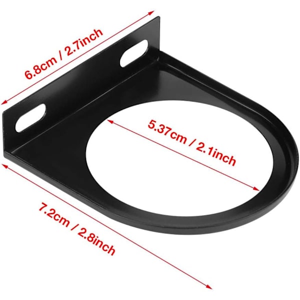 52mm 2-tommers Universal Enkelt Hul Måler Måler Pillmonteret Holder Beslag Sort