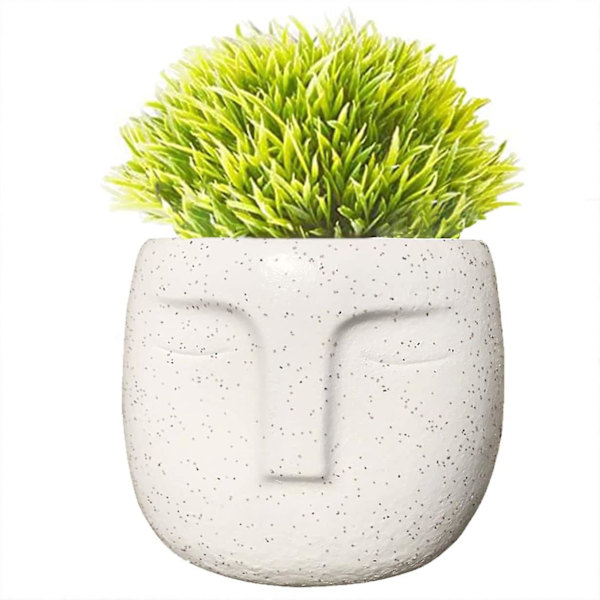 Cement Huvud Blomkruka Ansikte Vas Cement Blomkruka Ansikte Staty Blomkruka Luft Blomkruka Betong Blomkruka Succulent Blomkruka Med Dränering Super Söta F