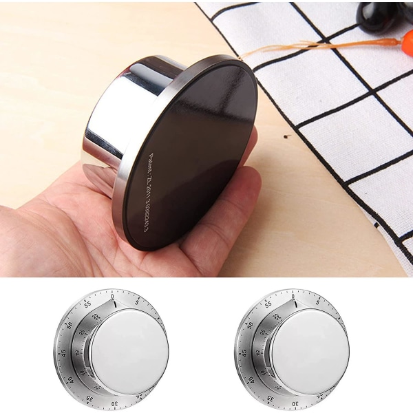 Kort Timer Kökstimer Digital Timer Mekanisk Digital Äggtimer Kökstimer Kort Tid Magnetisk Rostfritt Stål Idealisk För Matlagning, Bakning, Ente