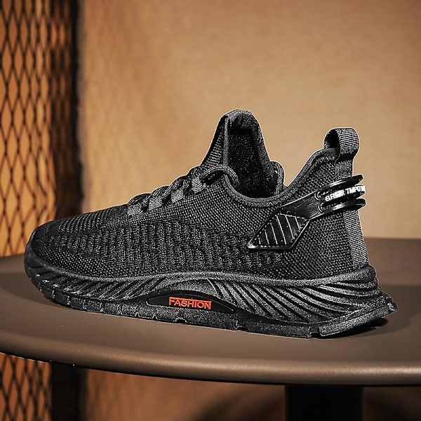 Herr Sports Löparskor Flygande Vävda Andningsbara Sneakers Frd5001 Black EU 42