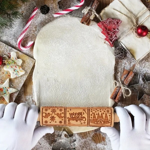 1 st Präglingskavel Julmönster Jul Trä 3D Graverad Nativitet Med Jesus 9 Olika Mönsterdesign För Att Baka Kakor