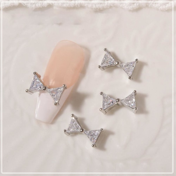 12 st rosettformade nageldekorationer i legering med strass för naglar, rosettformade nagelkristaller för akrylnaglar, juveler, strass, nagelkonst style3