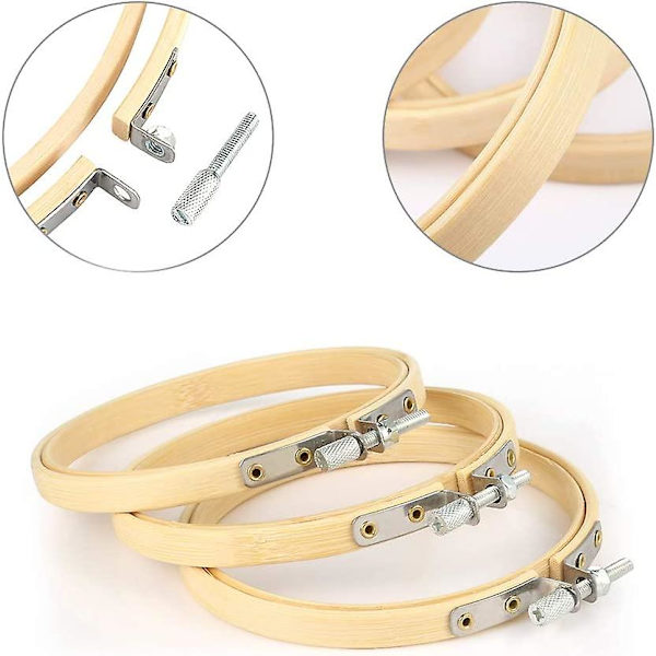 12 stycken 4 tum broderiram, bambu cirkel korsstygnsram ring för broderi, konst hantverk praktisk sömnad och heminredning