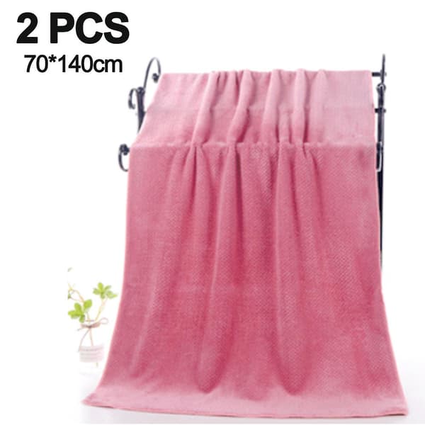 Håndklæder, 70*140 cm Oversized Badehåndklæder, superbløde, meget absorberende brusehåndklæder (grå, 2 stk.) Orange pink
