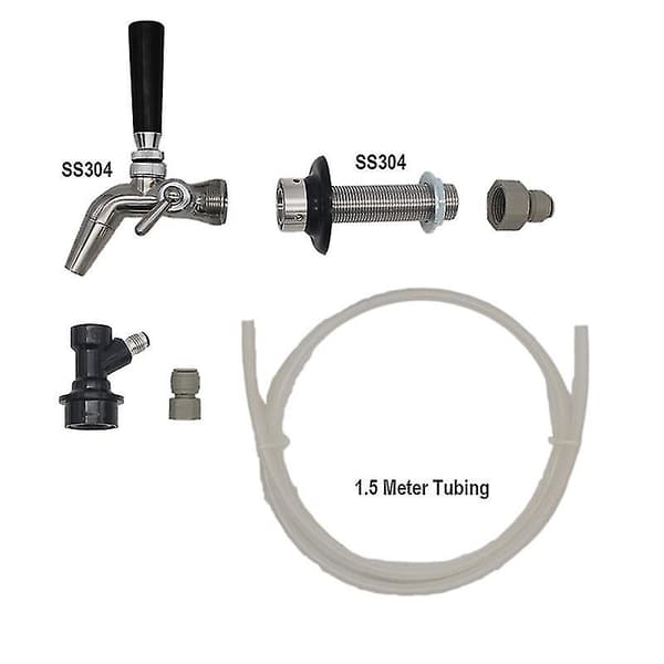 Kuladapter för dörrfäste Version Diy Kegerator En flödeskontrollkran Kit 1,5 meter ölledning Push In-koppling