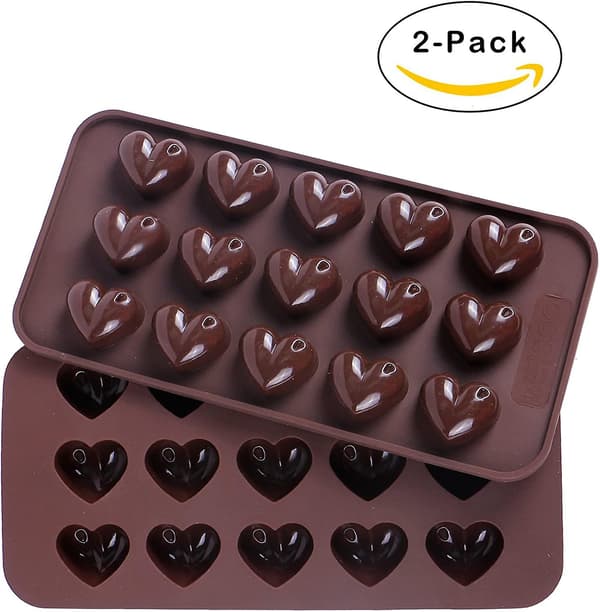 Hjerteform, Silikone Hjerteformede Slik Chokoladeforme 15 Hulrum Hjertebakker