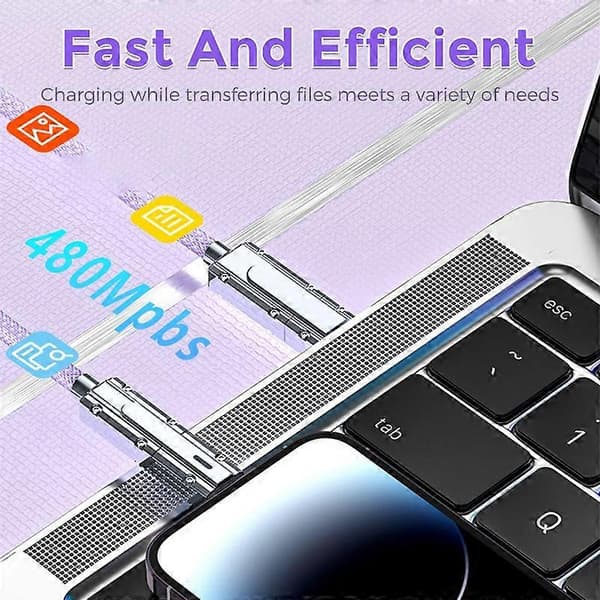 AHASTYLE XC04 1m PD 27W Datakaapeli USB-A/Type-C - Type-C/IP Latauskaapeli - Vihreä Purple