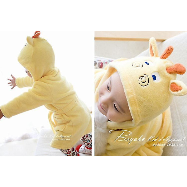 Unisex Baby Pyjamas, Plysj Dyreansikt Nattkjole Khaki puppy 100