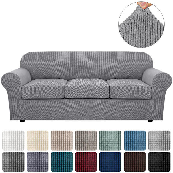 Stretch Vattentät Soffa Överdrag, 1 Del, Spandex, Jacquard Elastisk Soffa Överdrag Med Halkskyddsskum grey 2 Sitzer enlarge