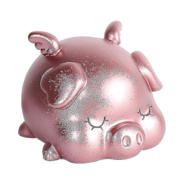 Kreativ spargris sparbössa förmögenhet grisformad tecknad film pengar hållare sparpot sparbössa för födelsedagspresent nyårsgåva salong display (rosa L Pink Size 3