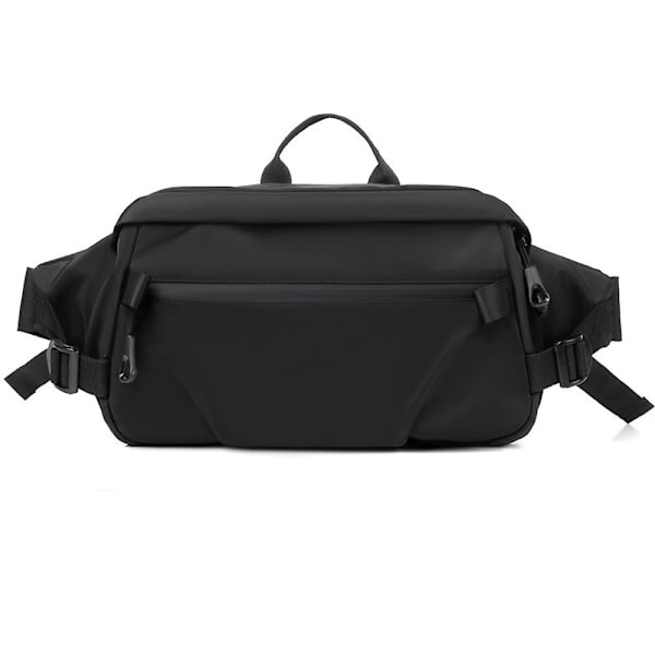 Fanny Pack för män och kvinnor, plus size midje, gym, utomhus, modebälte, midjeväska, packpåse black