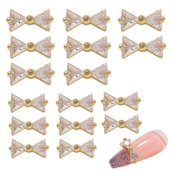 Nagel Charms Dekorationer Strass Nägel Fjäril Strass Akryl Naglar Konstgjorda Nagelkonst Charms För Semester Dekoration 16st golden