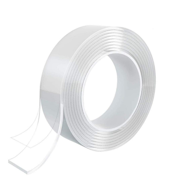2mm X 5cm X 10m, 2 rullar smart nano-tejp, återanvändbar nano-tejp, transparent spårlös dubbelsidig, tvättbar och hållbar för föremål som ska klistras