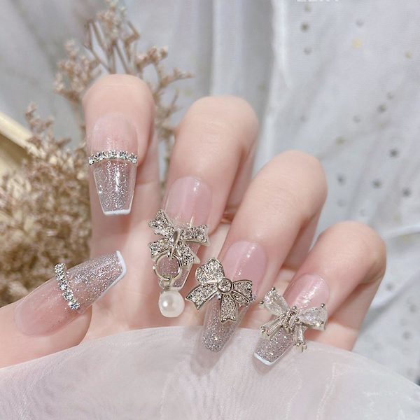 12 stk. Sløjfe Negle Legering Rhinestones Til Negle Sæt Sløjfe Negle Krystaller Til Akryl Negle Juveler Rhinestones Negle Kunst style4