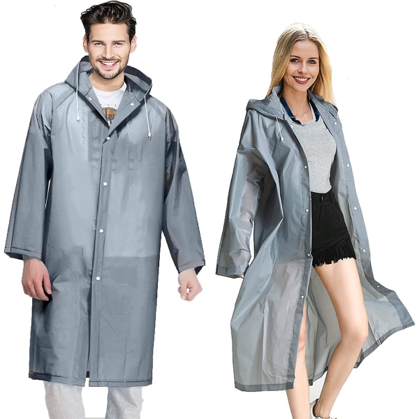 Regnrockar (2-pack) - Återanvändbara Eva-regnponchos för vuxna regnjackor