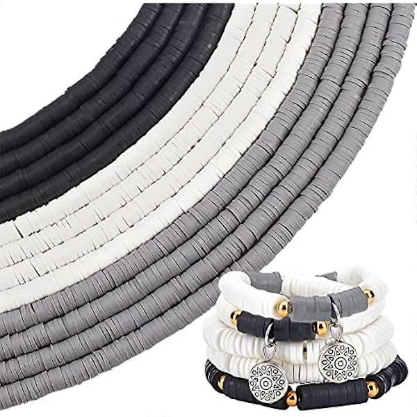 4560 kpl 6 mm polymeerisavihelmiä, 3 väriä, neutraaleja Heishi-savihelmiä, vinyylilevyhelmiä, litteitä pyöreitä irtokappaleita miehille, havaijilainen korvakoru, choker, nilkkakoru, rannekoru