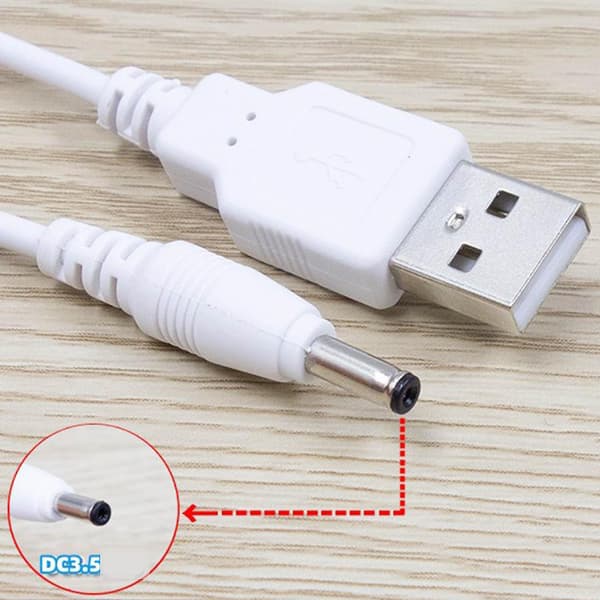 USB til DC 3,5 mm strømledning 5V Barrel Jack ladekabel for DC strømkabel C