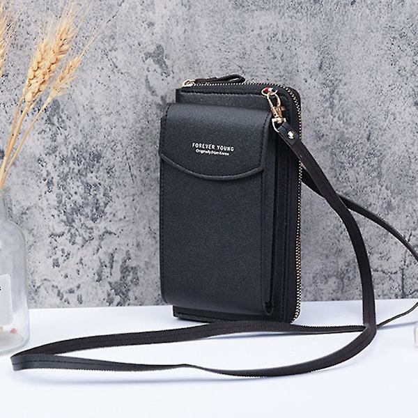 Dame Crossbody Veske Mobiltelefon Lommebok PU Lær Skulderveske Mobiltelefon Kort Red