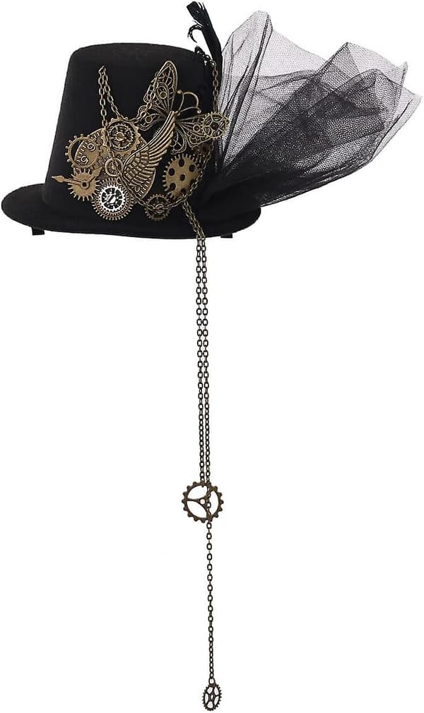 Victorian Steampunk Mini Top Hat Hårklämma för Kvinnor (d) A
