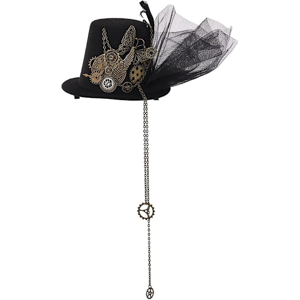 Victorian Steampunk Mini Top Hat Hårklemme til Kvinder (d) A