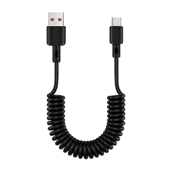 USB till Typ C Strömkabel USB till USB C Spiralkabel med 66W Strömförsörjning Stöder Dataöverföring