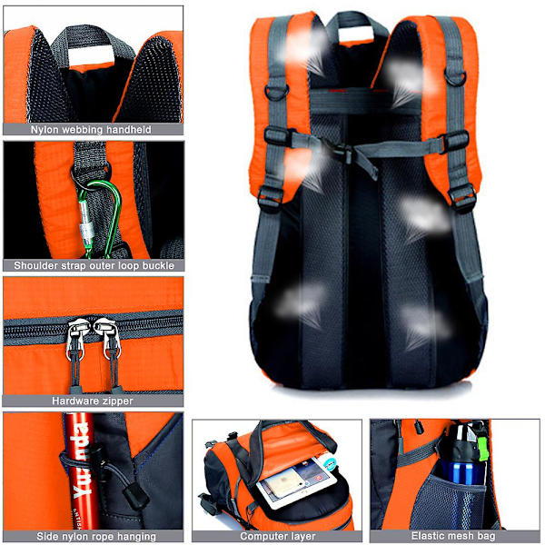 Ny utomhusryggsäck camping vandringsryggsäck-resesport ryggsäck orange style1