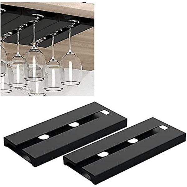Famkit 2-pack vinglasställ i plast under skåp förvaringshållare för vinglas