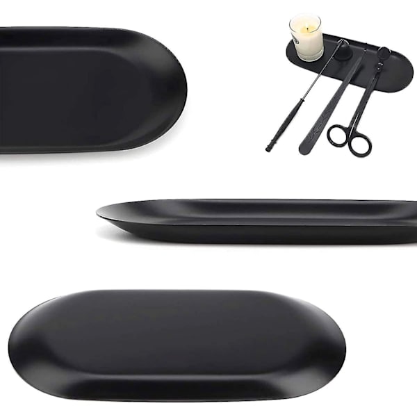 Oval förvaringsbricka 2 st rostfritt stålbricka oval dekorativ bricka oval serveringsbricka