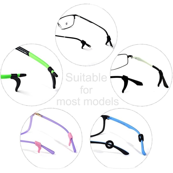 14 par glasögonhållare Bekväm silikon glasögonremshållare Sport Anti-halk öronkrokar för barn och vuxna, flerfärgad