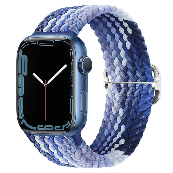 2-pack remmar kompatibla med Apple Watch Iwatch-band 42 mm 44 mm 45 mm kvinnor män, flätade stretchiga elastiska band justerbar sololoop för Iwatch-serien