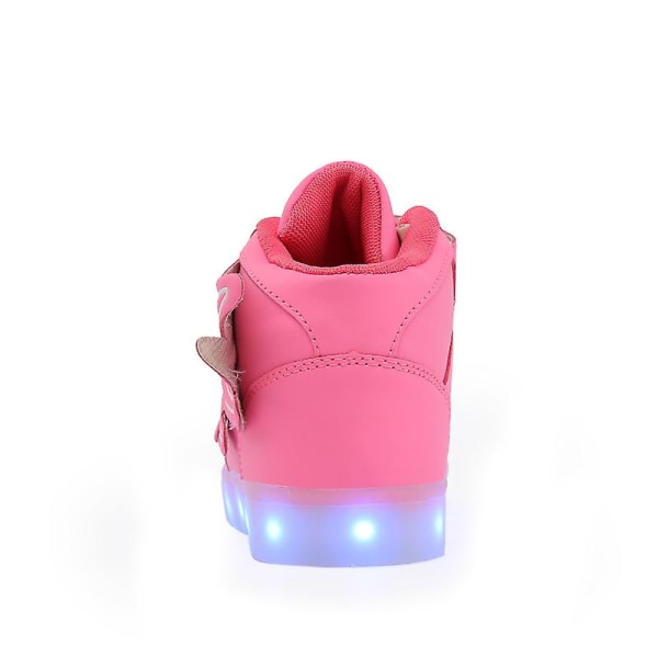 Barn Sneakers Pojkar Led Light Up Sneakers Pojkar Flickor Sport Löparskor 2L1188 Pink 30