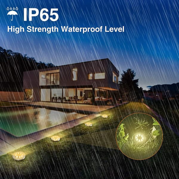 Solar Inground Light, Oppgradert Versjon 8 Led Solar Disc Light Utendørs Ip65 Vanntett Hagebelysning, Solar Inground Light Varmhvit Landskapsbelysning