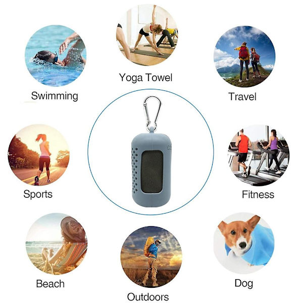 2set Kylhandduk, Kylhandduk Kylhandduk, Mikrofiberhanddukar Snabbtorkande Sport Handduk Strandhandduk Reshandduk För Fitness Gym Yoga Och Utomhus Sp grey