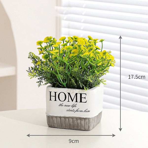 Konstgjord lavendel, stjärnformade falska gröna växter, krukväxter, små dekorationer, hem vardagsrum, matsal dekoration, bonsai yellow