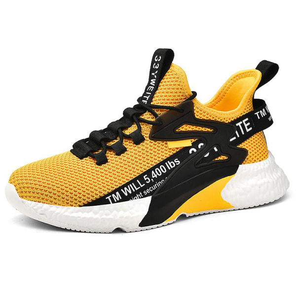 Män Kvinnor Sneakers Andningsbara Löparskor Mode Sport Skor a203 Yellow EU 40