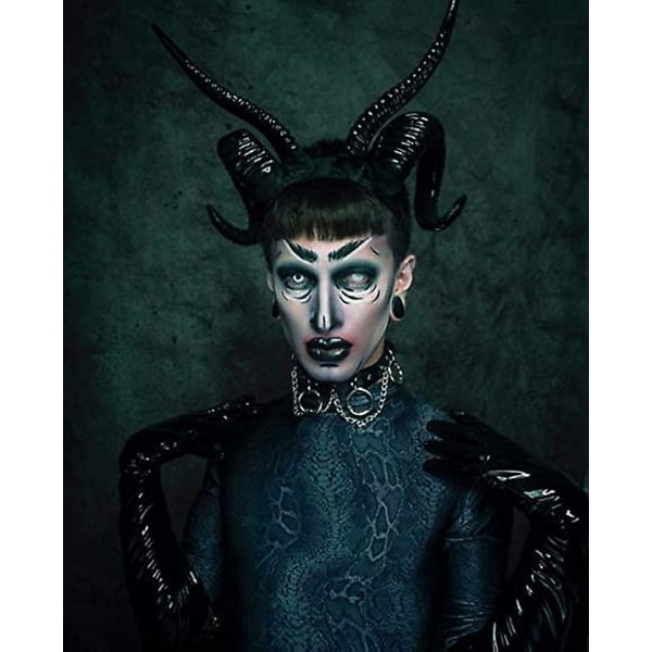 Paholaisen sarvet hiuspanta, mustat sarvet Maleficent-sarvet hiuspanta Halloween-asuun cosplayhin Gold