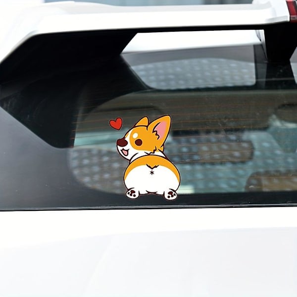 4 kpl Sarjakuva-auto tarroja Corgi Koira Tarrat Sarjakuva Anime Sähköauto Moottoripyörä Sateenkestävät Autotarrat Autotarvikkeet Naisille