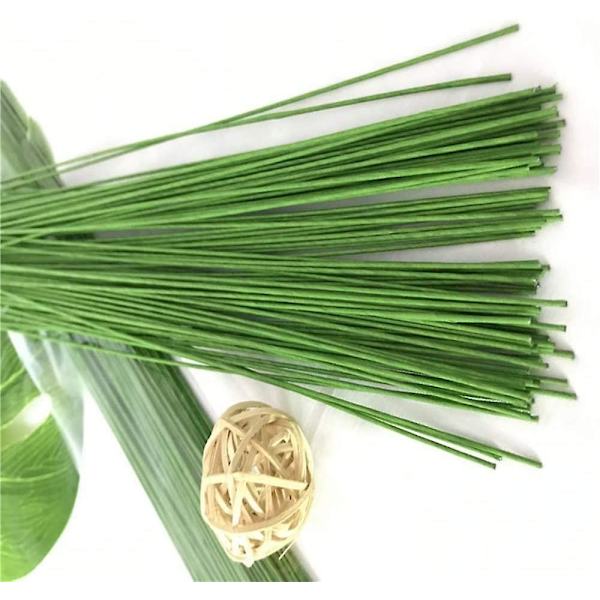 200-pack blomstertråd, blomsterstjälkstråd, lindad 18 gauge, 14 tum, 1,2 mm i diameter, grön