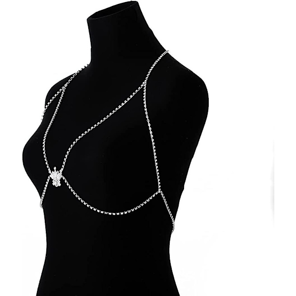 Cz Lång Halsband. Rhinestone Bar Y Lariat Halsband Silver Tone För Kvinnor Födelsedag Style3
