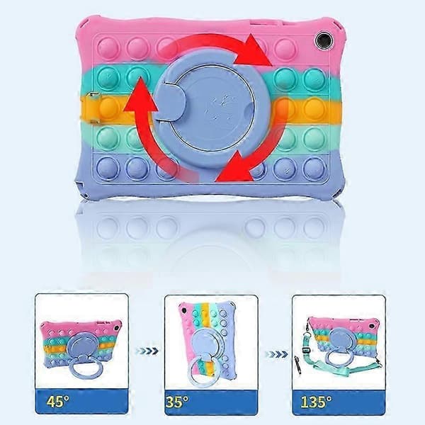 For Samsung Galaxy Tab A9 Deksel Pop Boble PC + Deksel Håndgrep Støtte med Skulderstropp Style D