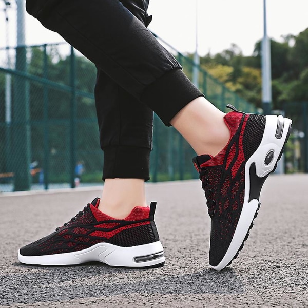 Herre Air Sports Løbesko Åndbare Mode Sneakers Fr9309 BlackRed EU 39