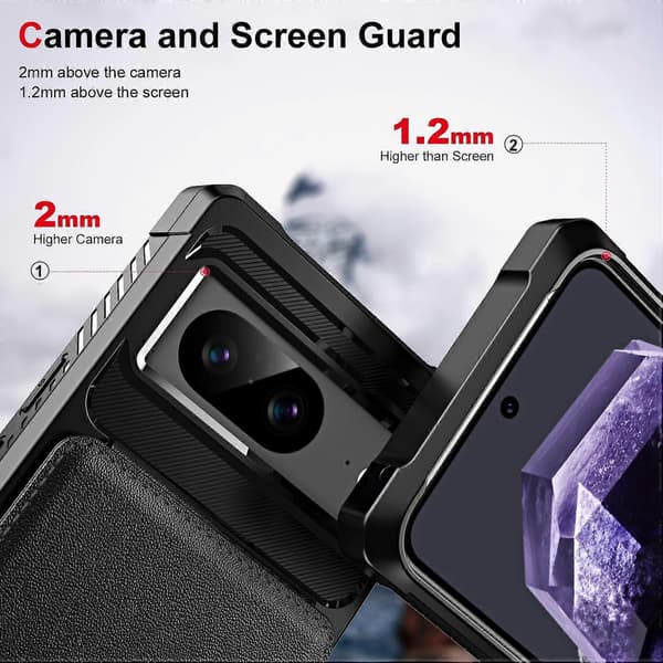 Vertikalt Flip Kortfack Läder Telefonfodral For Google Pixel 8