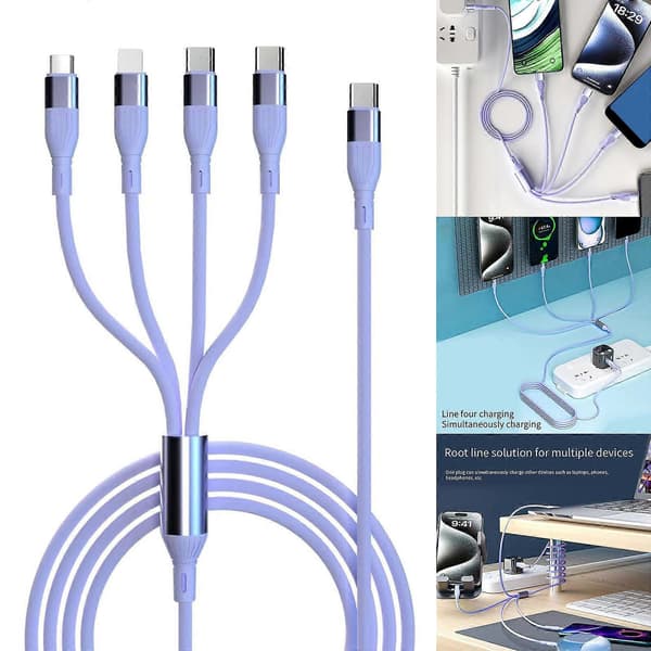 USB C Multi Opladerkabel med USB C/Micro USB-stik USB C til Multi Opladerkabel til Telefon 4 apples